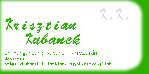 krisztian kubanek business card