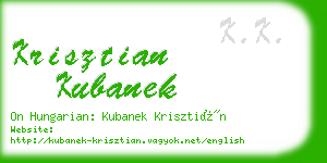 krisztian kubanek business card